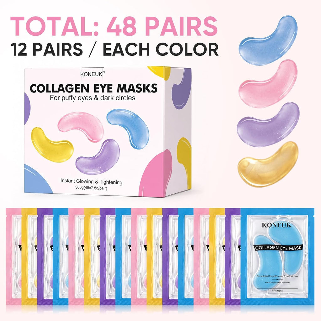 Under Eye Patches 48Pairs for Dark Circles, Puffy Eyes, Skincare Spa Gifts