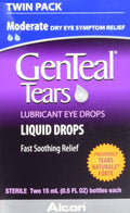 Genteal Tears Moderate Lubricant Eye Drops, 15 mL, Twin Pack