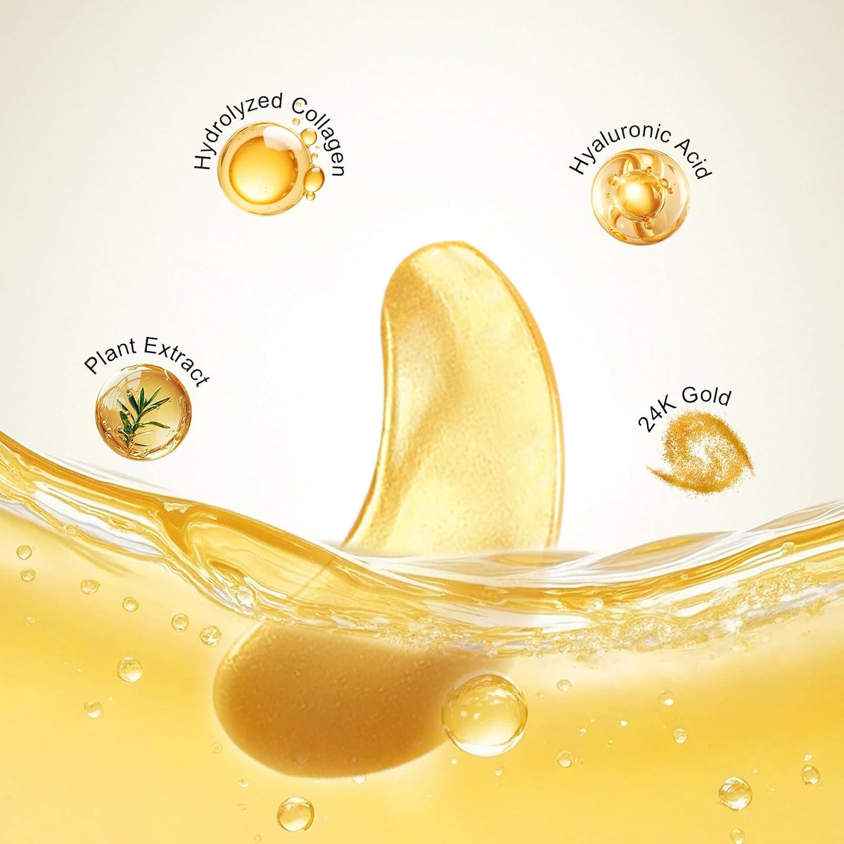 30 Pairs Crystal Collagen Under Eye Mask, Gold Gel Collagen Eye Pad For Moisturizing, Reducing Dark Circles & Puffy Eyes (Gold)