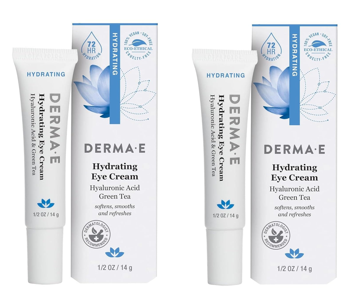 DERMA E Hydrating Eye Cream with Hyaluronic Acid, 0.5 Oz Firming & Lifting