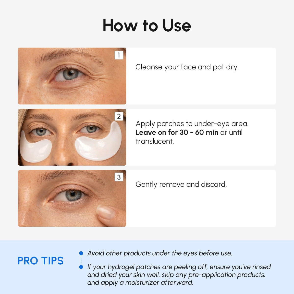 MAREE Invisible Under Eye Patches for Puffy Eyes and Dark Circles with Peptide Collagen, Caffeine & Retinol - Eye Masks for Women & Men for Undereye Bags & Puffiness Reducing - Parches para Ojeras