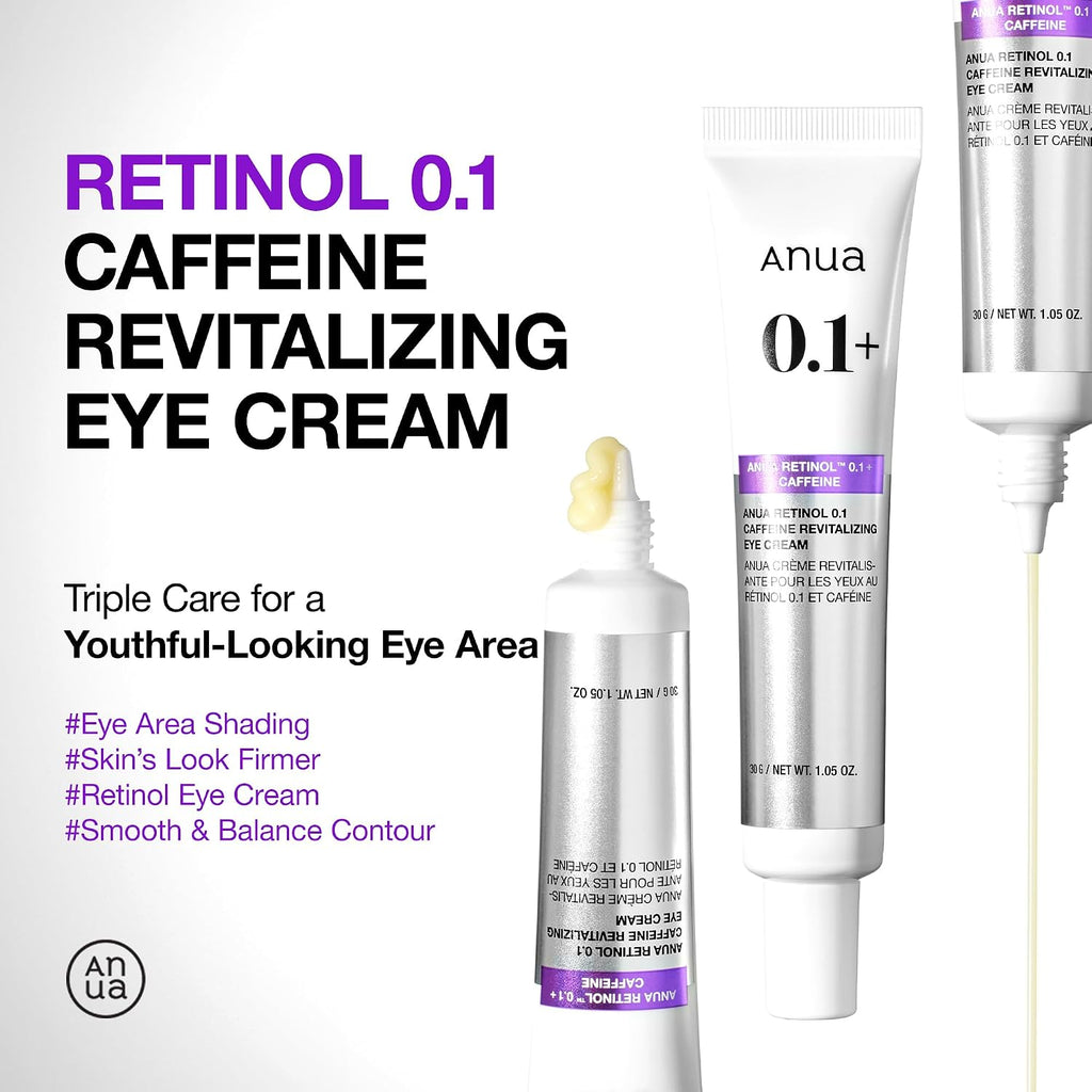 Anua Retinol 0.1 Caffeine Revitalizing Eye Cream, 1.05 fl oz