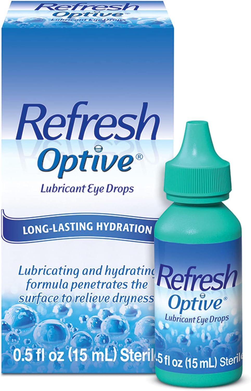 REFRESH OPTIVE Lubricant Eye Drops Artificial Tears, 0.5 fl oz (15 mL)