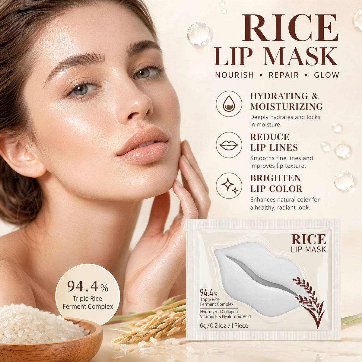 30Pcs Lip Mask & Eye Mask & Face Mask,Hydrate Lip Mask Patches,Party Favors