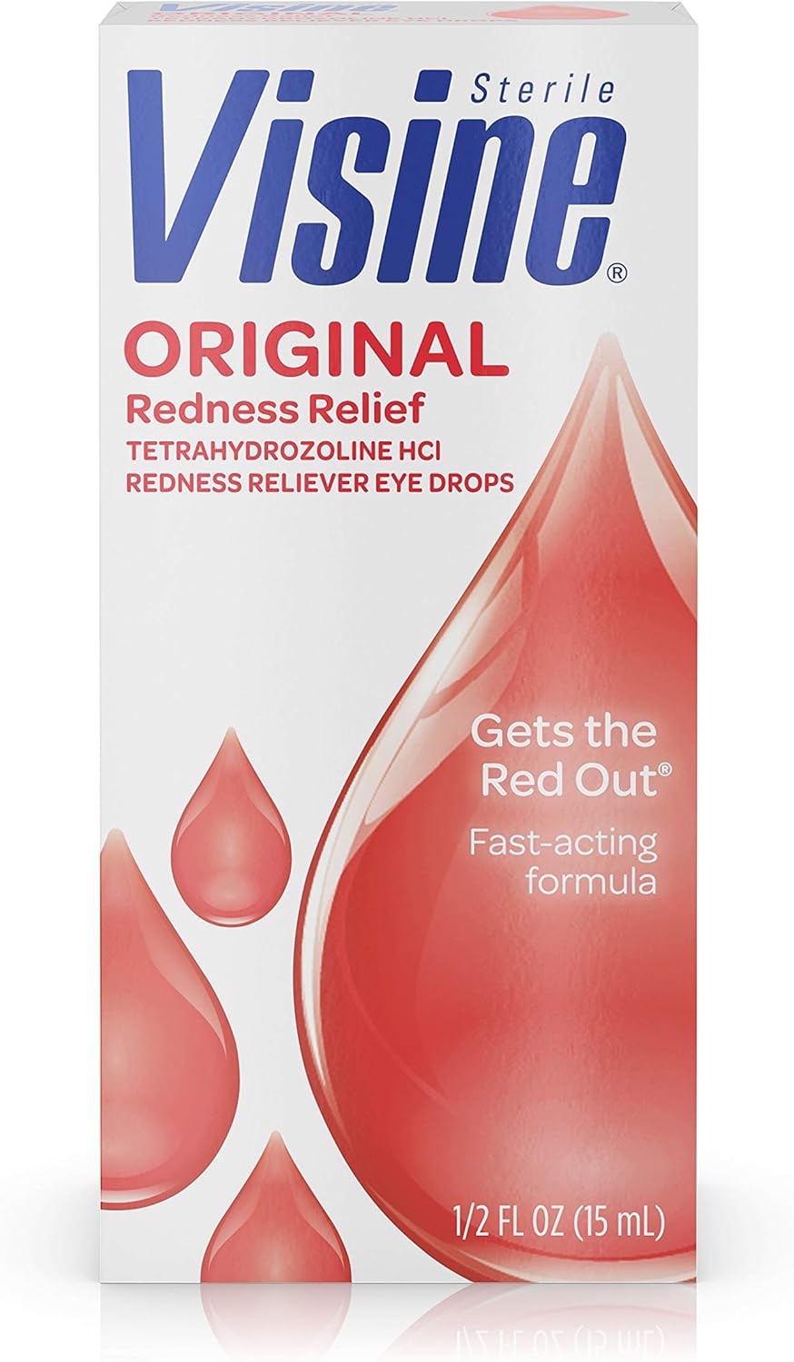 Visine Original Redness Relief Eye Drops, 0.5 fl. oz (Pack of 4)