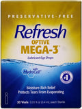 Refresh Optive Mega-3 Lubricant Single-Use Sterile Containers Eye Drops 30 ea (Pack of 3)