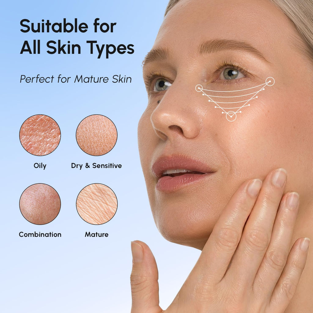 MAREE Invisible Under Eye Patches for Puffy Eyes and Dark Circles with Peptide Collagen, Caffeine & Retinol - Eye Masks for Women & Men for Undereye Bags & Puffiness Reducing - Parches para Ojeras