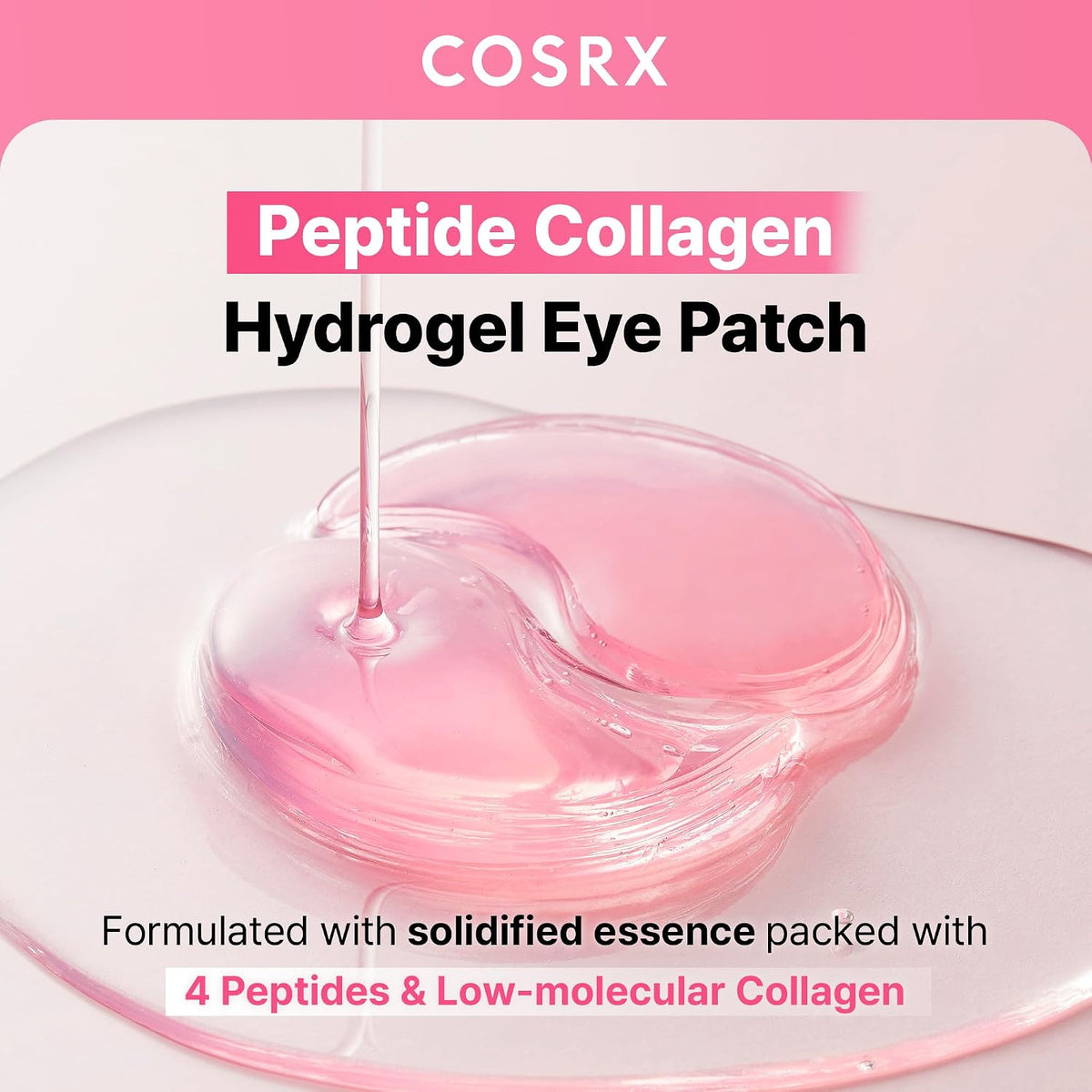 COSRX Pink Peptides Collagen Hydrogel Eye Patch for Puffy Eyes (60)