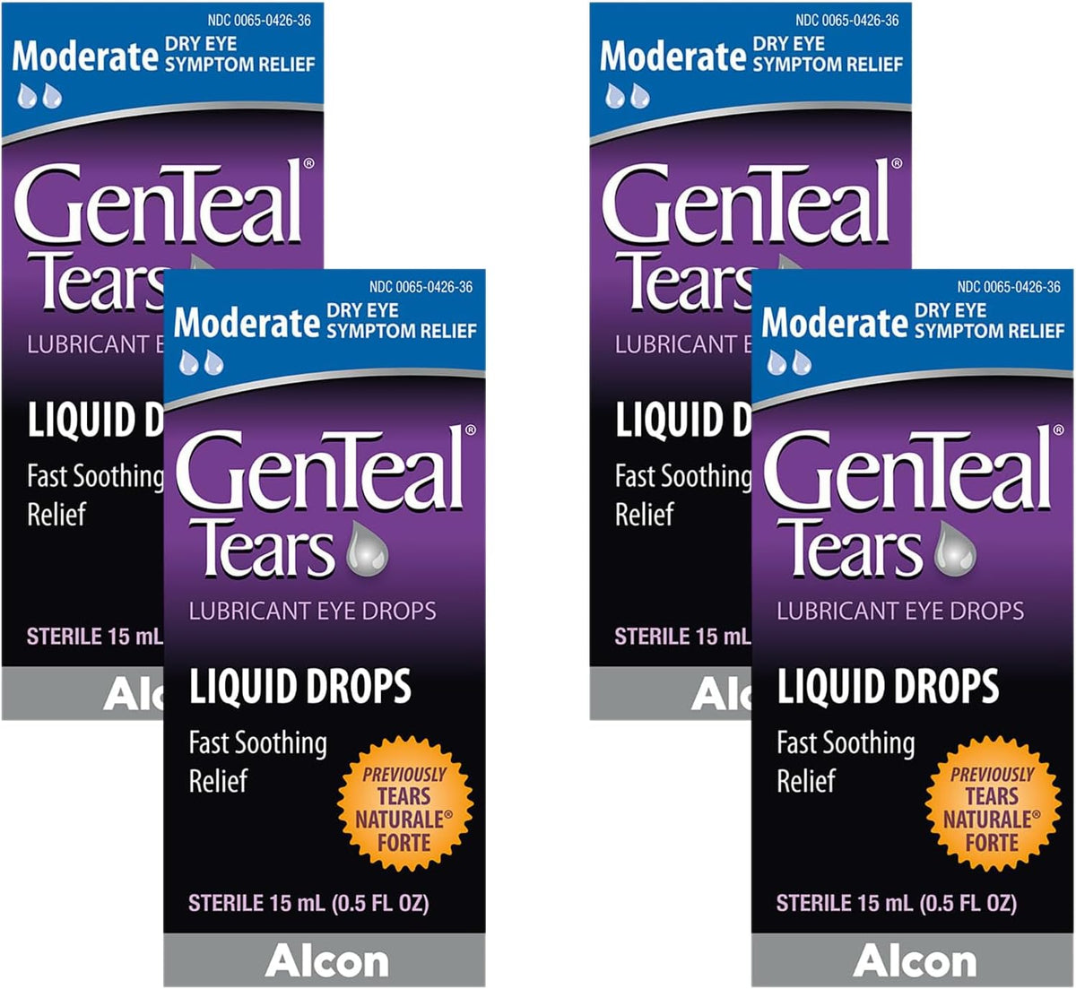 Genteal Tears Moderate Lubricant Eye Drops, 15 mL, Twin Pack