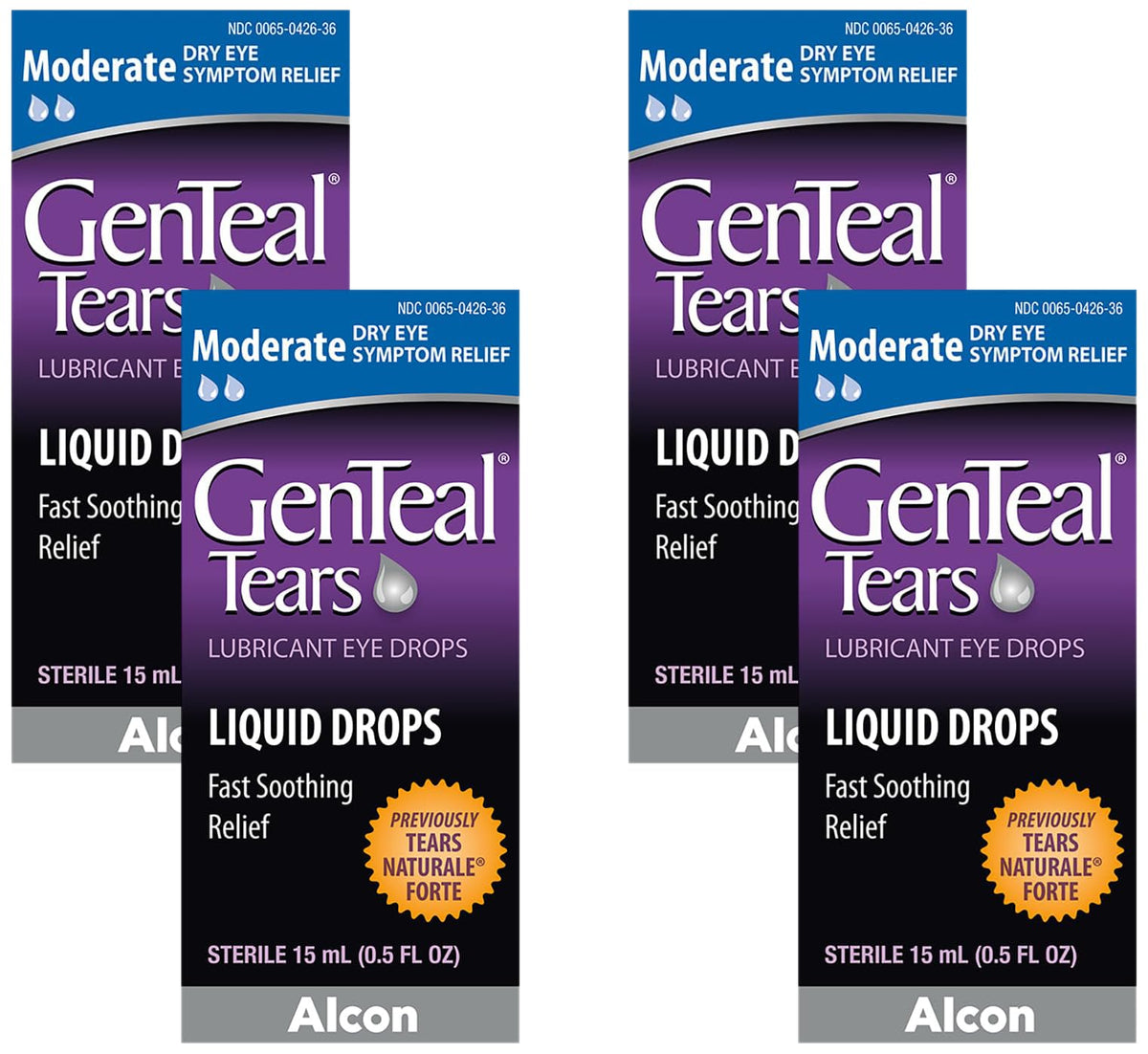 Genteal Tears Moderate Lubricant Eye Drops, 15 mL, Twin Pack