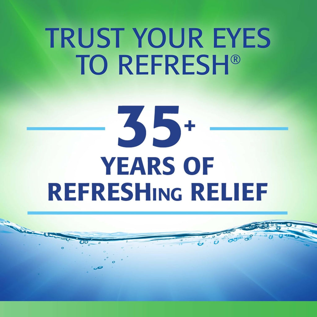 REFRESH PLUS Lubricant Eye Drops Preservative-Free Artificial Tears, 0.01 fl oz (0.4 mL), 50 Single-Use Containers