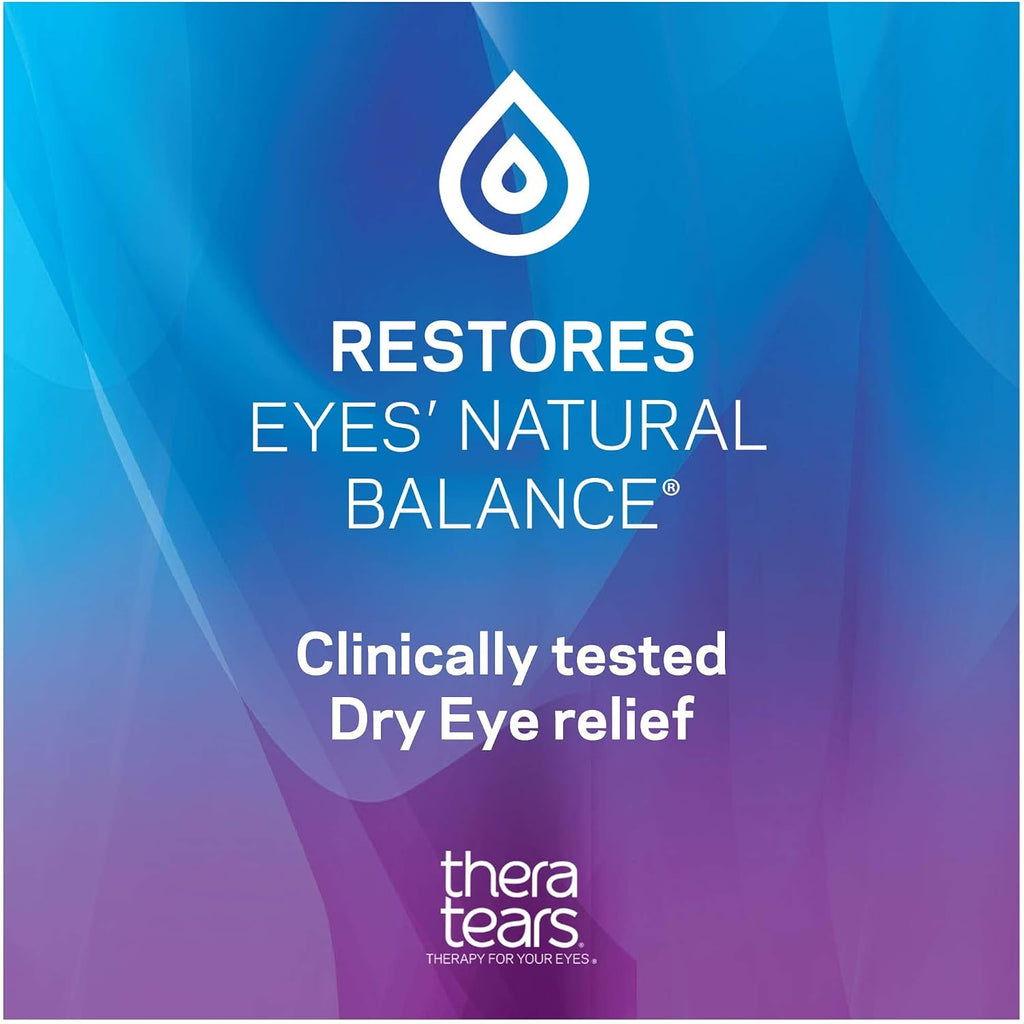 TheraTears Dry Eye Therapy Lubricating Eye Drops for Dry Eyes, Preservative Free Eye Drops, 30 Single-Use Vials (2 Pack)