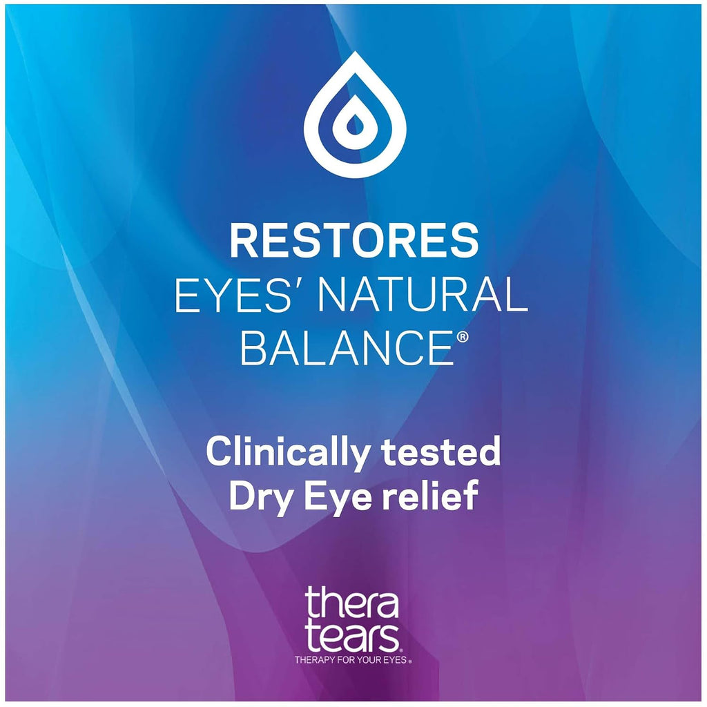 TheraTears Dry Eye Therapy Lubricating Eye Drops for Dry Eyes, Preservative Free eye drops, 30 Single-Use Vials (Pack of 3)
