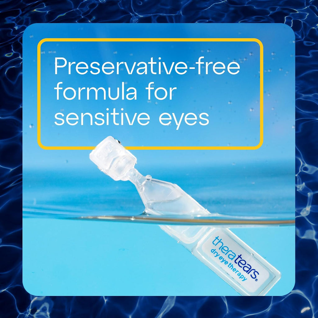 TheraTears Dry & Tired Eye Drops, Preservative-Free Vials, 30 Ct