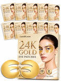 LumiBloom E-shaped 24k Gold Under Eye Patches with PDRN, Collagen, Caffeine