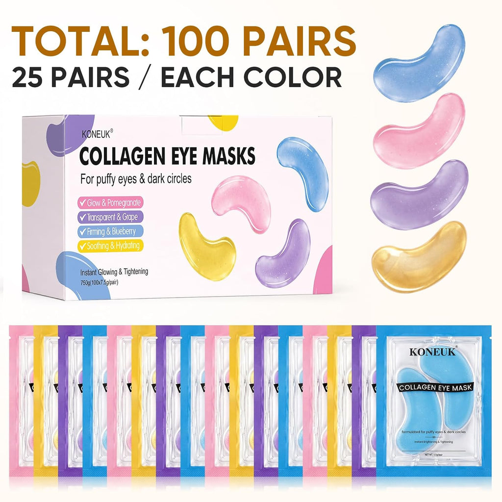 100 Pairs Eye Masks for Dark Circles, Puffy Eyes, Undereye Bags, Wrinkles