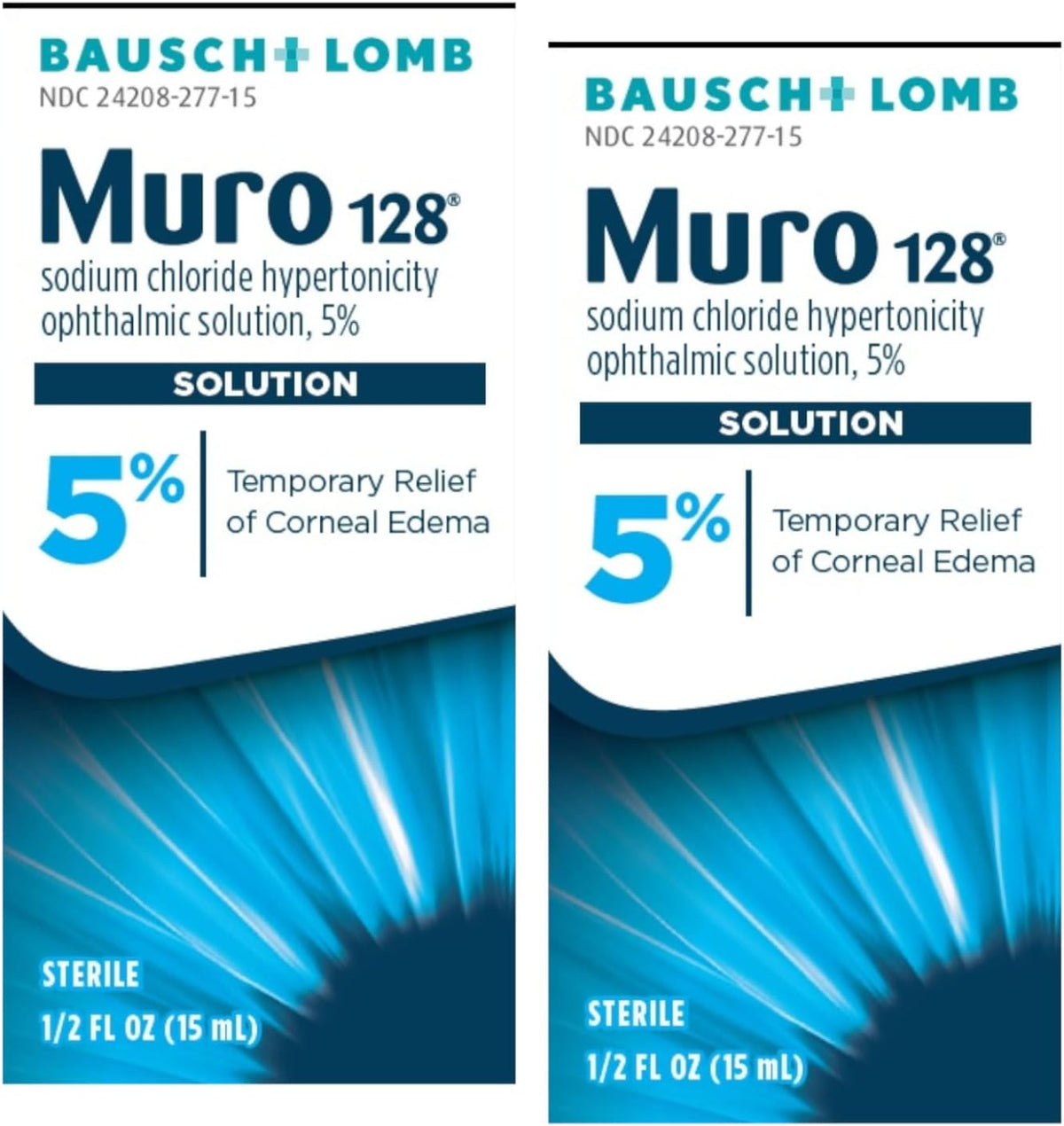 Bausch & Lomb Muro 128 Solution 5% 15 mL (Pack of 2)