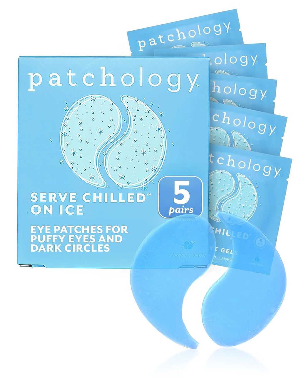 Patchology On Ice Cooling Blue Under Eye Patches For Puffy Eyes | 5 Pairs
