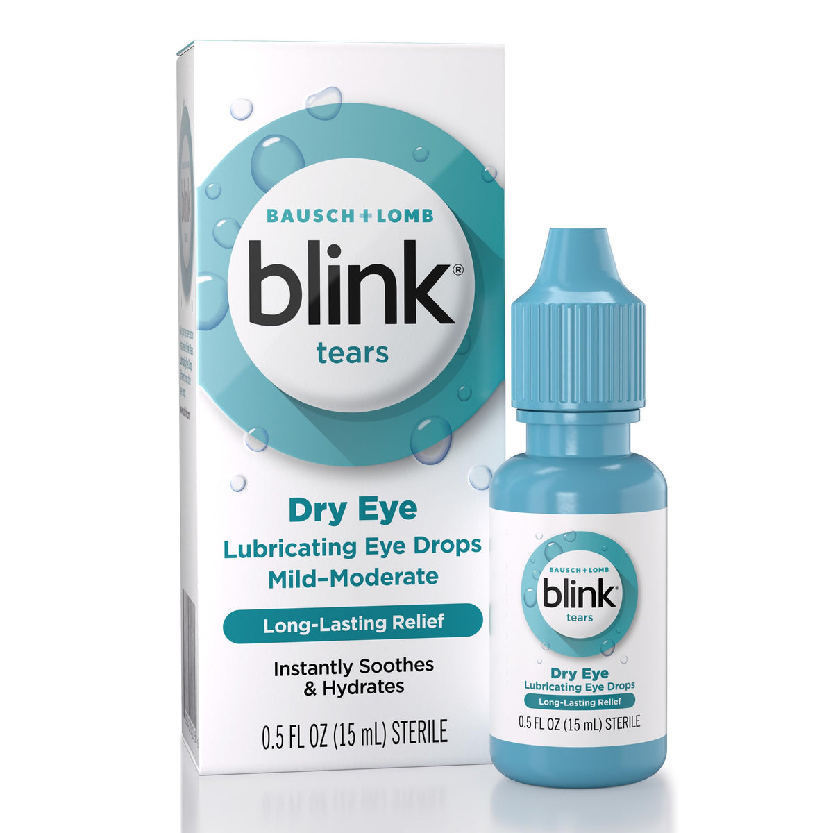 Blink Tears Lubricating Drops, Dry Eye Symptom Relief, Hyaluronate, 1 fl oz