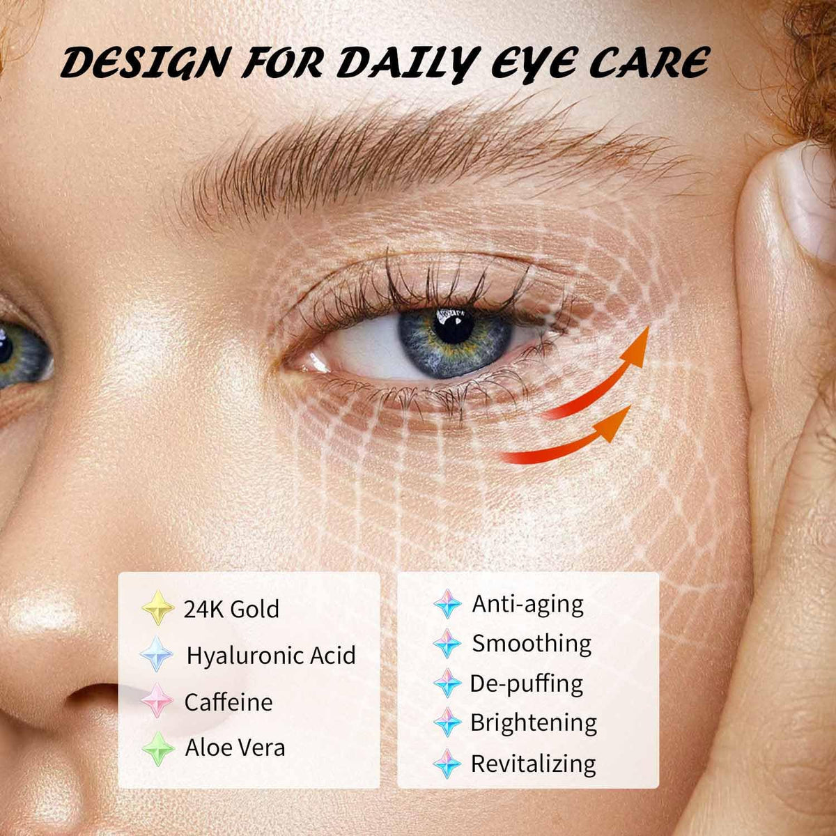 Maskiss Under Eye Patches(50 Pairs), 24K Gold, Caffeine, Hyaluronic Acid, Aloe Vera Eye Masks for Dark Circles Puffy Eyes Undereye Bags, Eye Skin Care Gift Set for Bachelorette Party Favors