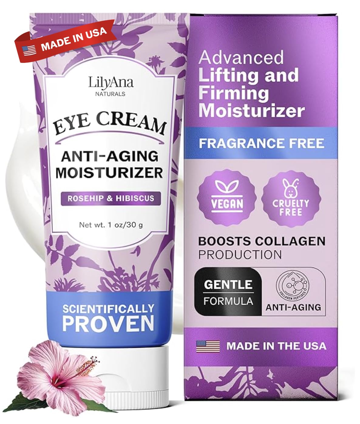 LilyAna Naturals Eye Cream for Dark Circles & Puffiness, 1.7 oz
