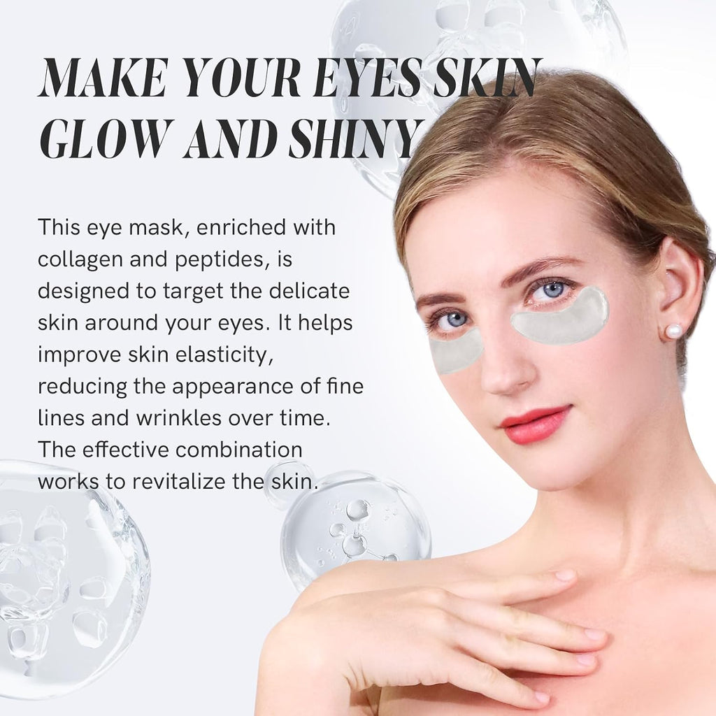 PEAUAMIE Under Eye Patches Collagen and Peptide Eye Mask for Dark Circles and Puffiness,Face Mask Skin Care Products 30 Pairs