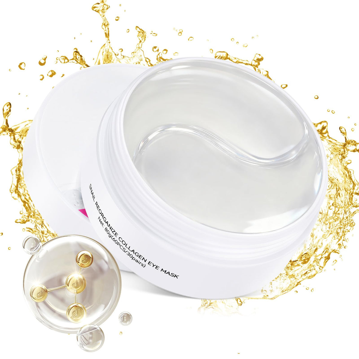 Eye Mask, 30-Pair Collagen Rose Eye Patches for Puffy Eyes and Dark Circles