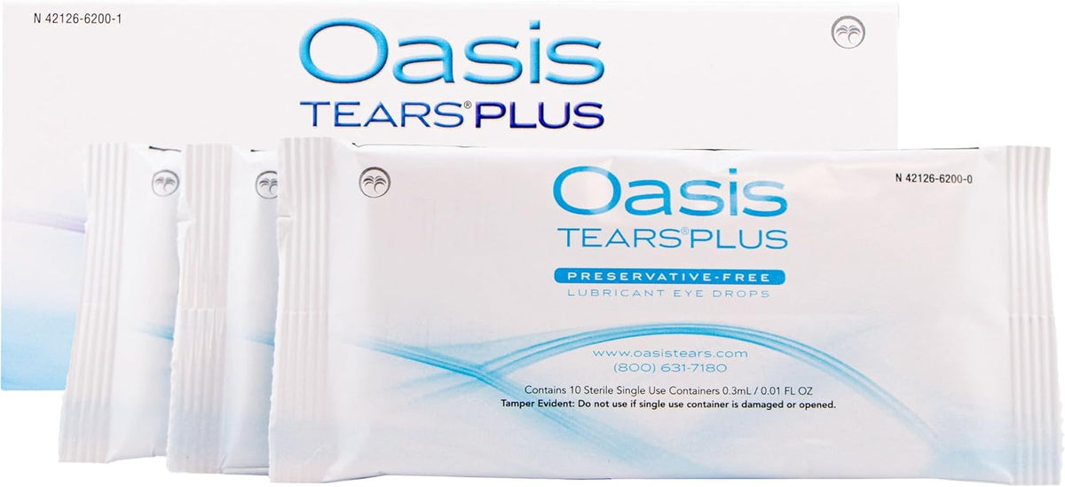 OASIS TEARS Plus Preservative Free Lubricating Eye Drops - 30 Vials