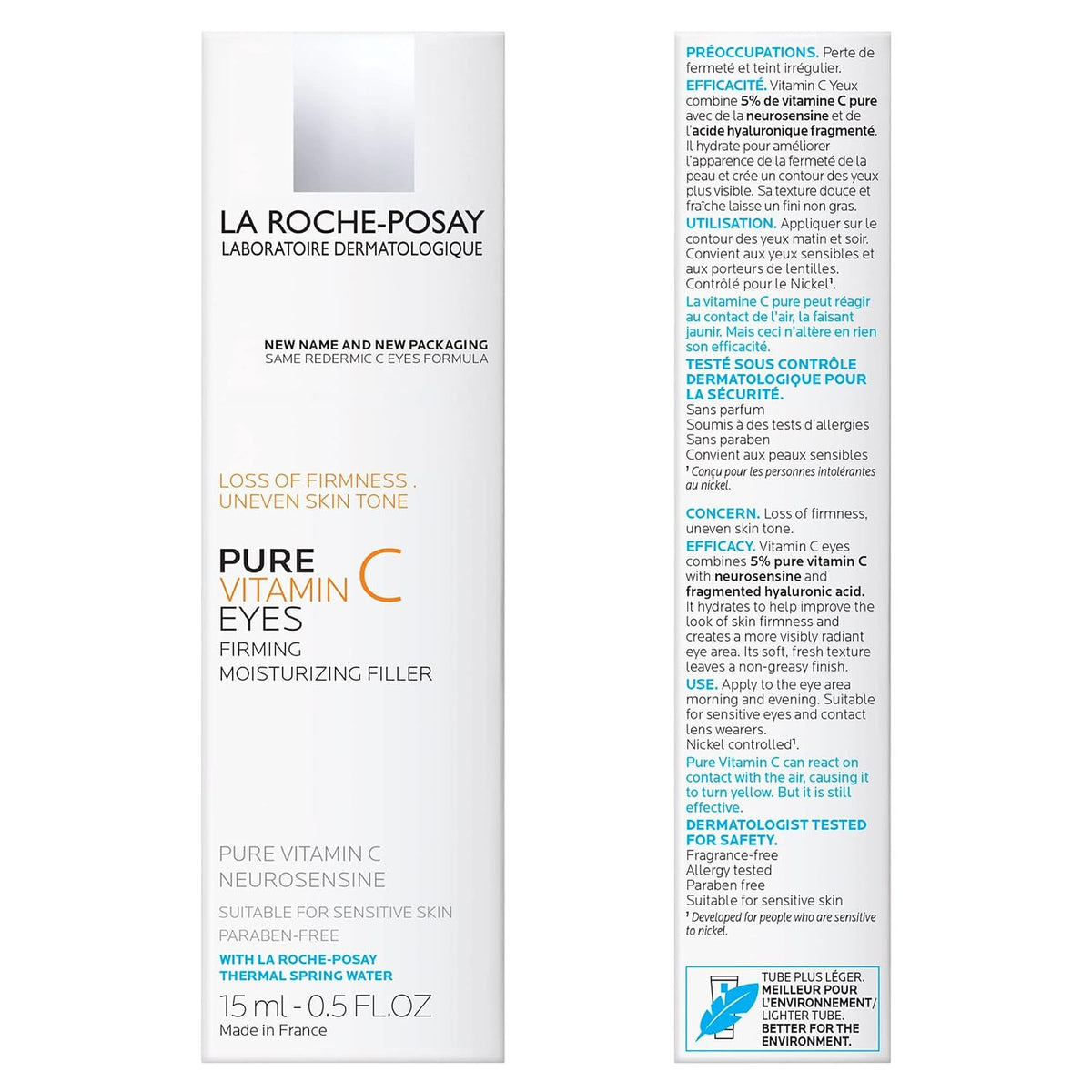 La Roche-Posay Redermic C Vitamin C Eye Cream with Hyaluronic Acid, 0.5oz