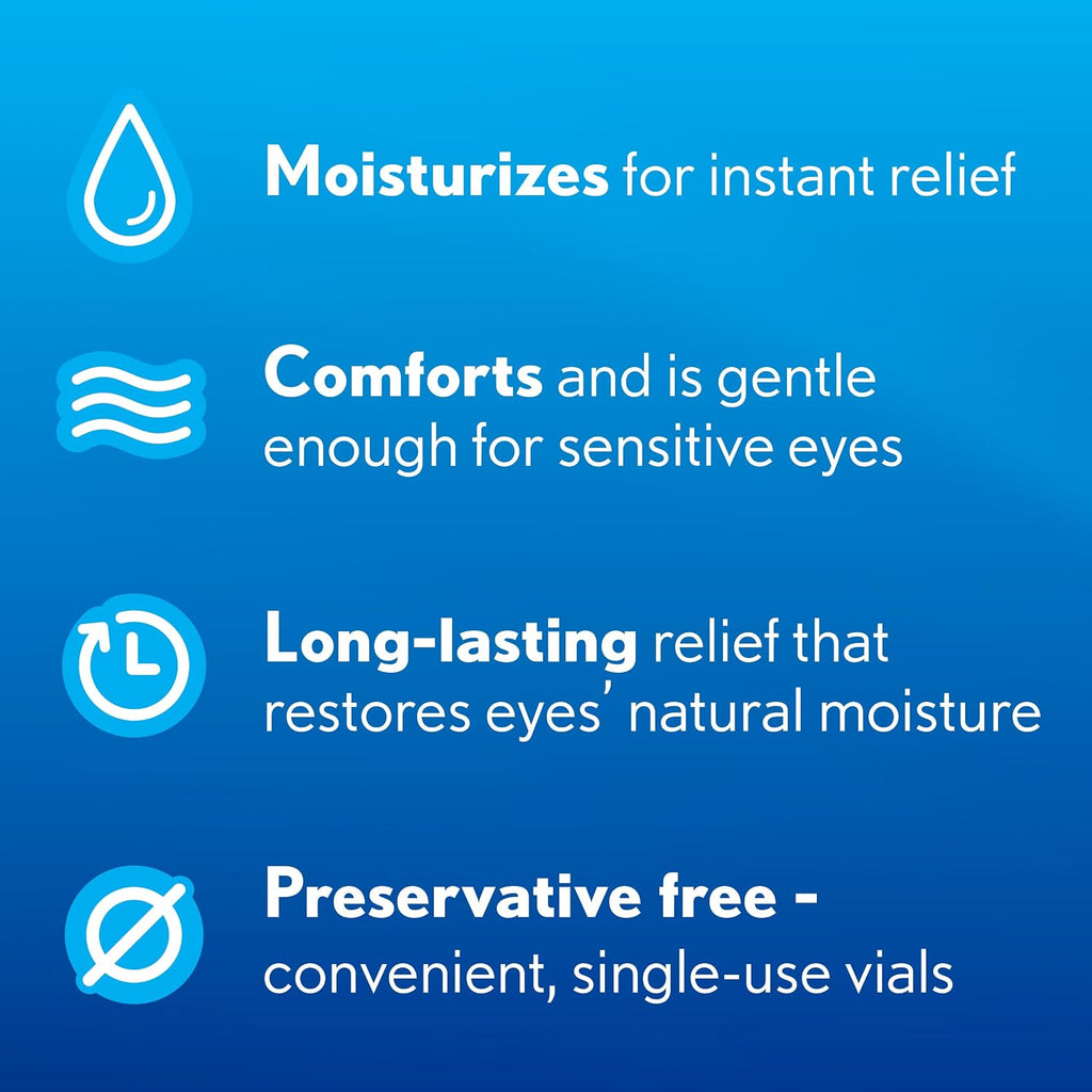 Soothe Preservative-Free Lubricant Eye Drops, Dry Eye Relief, Moisturizing, For Fast Relief & Gentle Enough for Sensitive Eyes and LASIK Dryness, Single-Use Vials, 30 Count