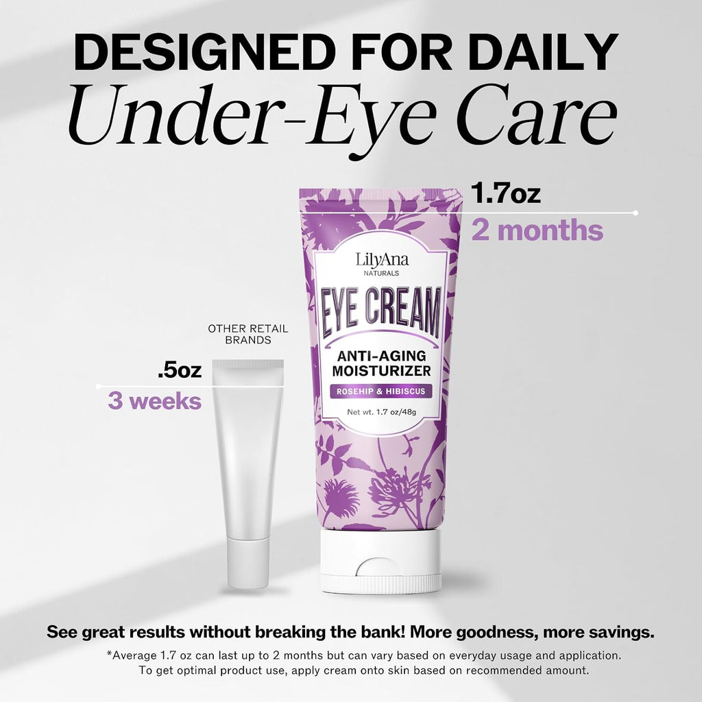 LilyAna Naturals Eye Cream for Dark Circles & Puffiness, 1.7 oz