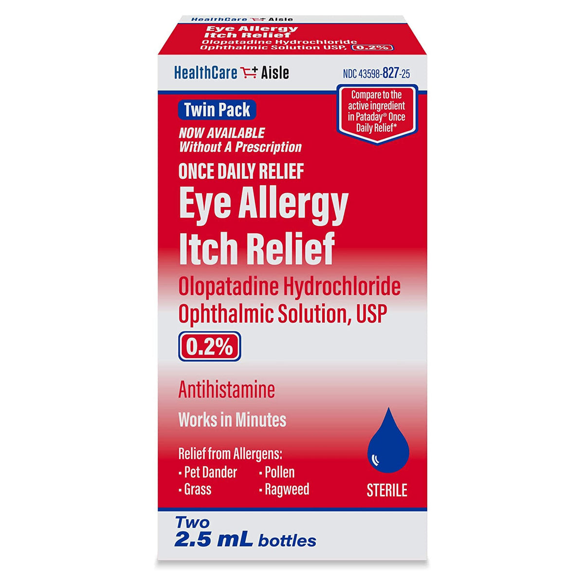 HealthCareAisle Eye Allergy Itch Relief, Olopatadine 0.2%, 2.5mL