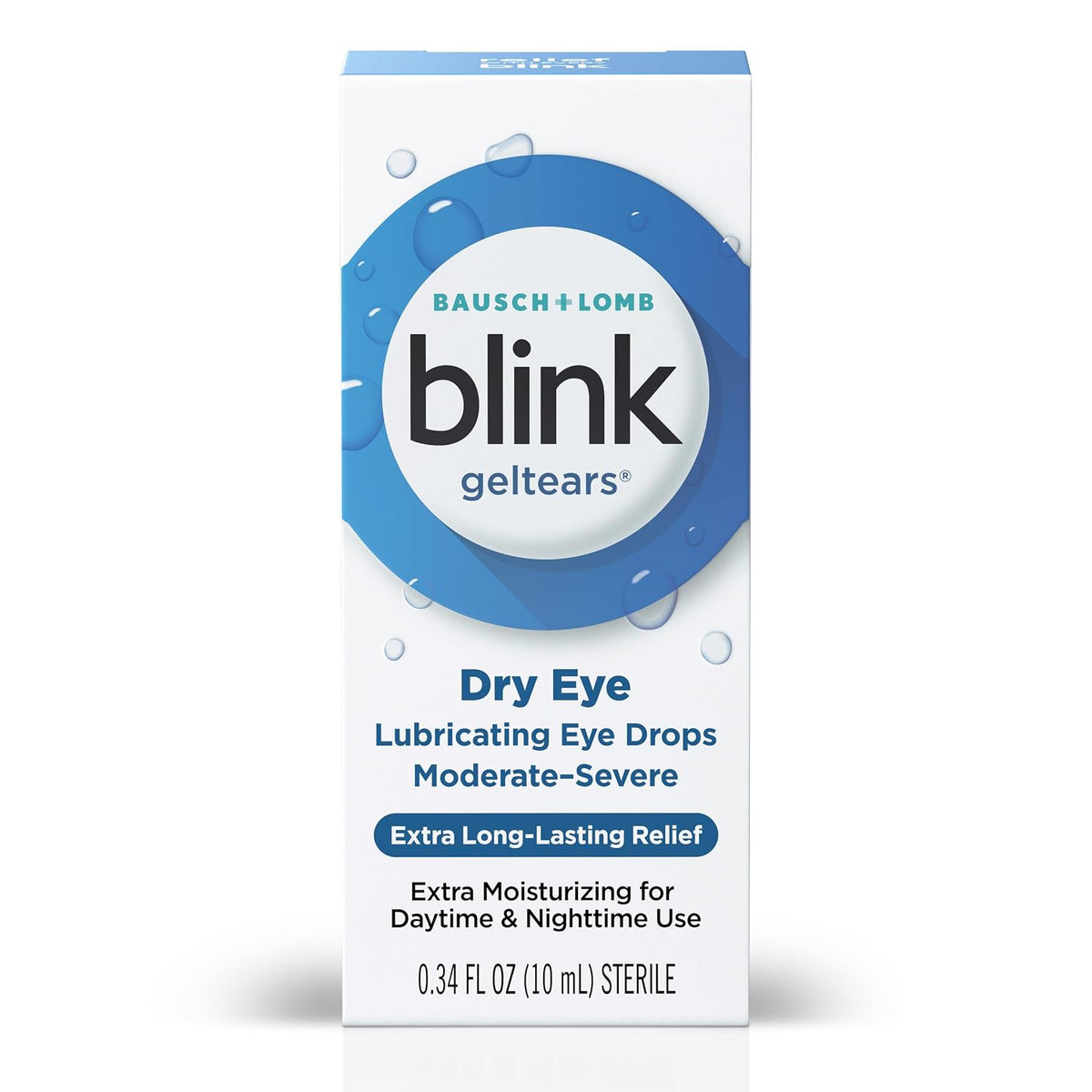 Blink GelTears Lubricating Drops Severe Dry Eye Symptom Relief, 0.34FlOz