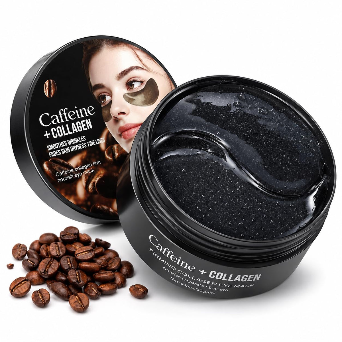 Eye Mask, 30-Pair Collagen Rose Eye Patches for Puffy Eyes and Dark Circles