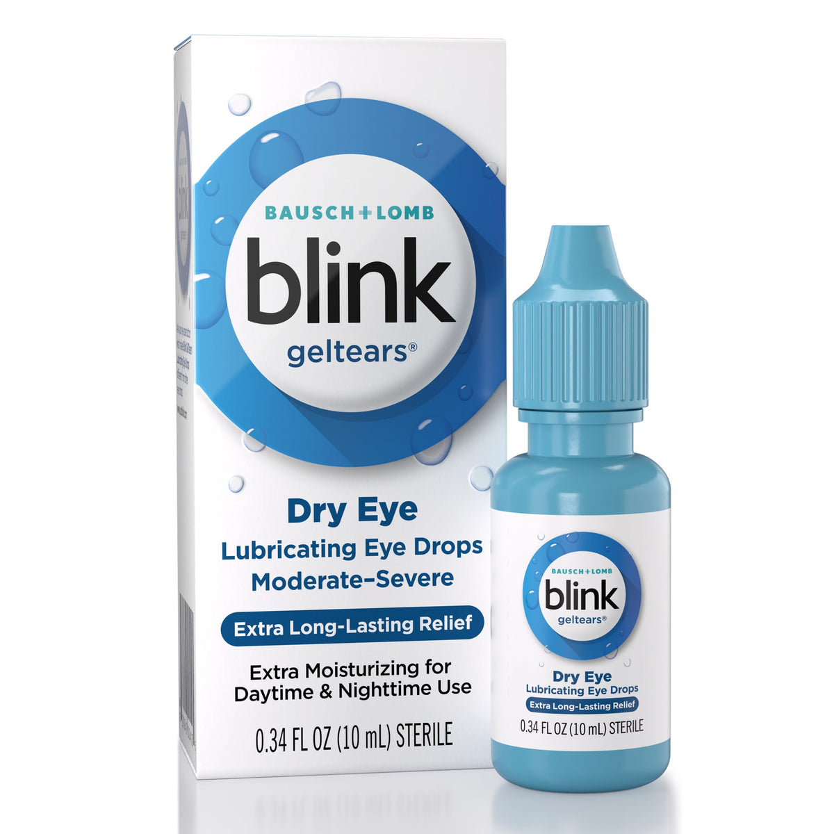 Blink GelTears Lubricating Drops Severe Dry Eye Symptom Relief, 0.34FlOz