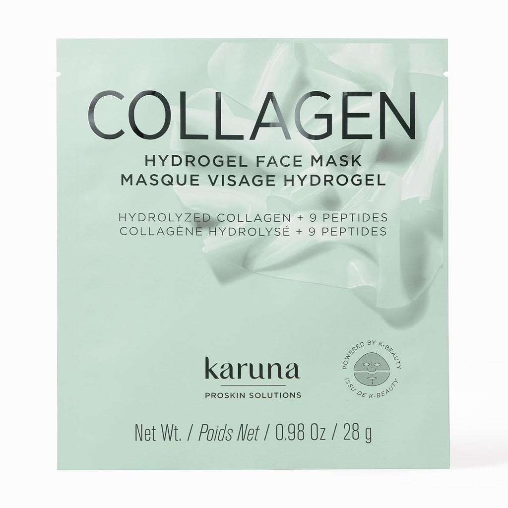 Karuna Skin - COLLAGEN Face Mask Sheets, Hydrogel 2-Piece Facial Mask, Age-Defying, Hydrating, Rejuvenating & Moisturizing Skin Care Essential That Targets Fine Lines & Wrinkles, 1 Pack
