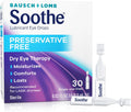 Soothe Preservative-Free Lubricant Eye Drops, Dry Eye Relief, Moisturizing, For Fast Relief & Gentle Enough for Sensitive Eyes and LASIK Dryness, Single-Use Vials, 30 Count