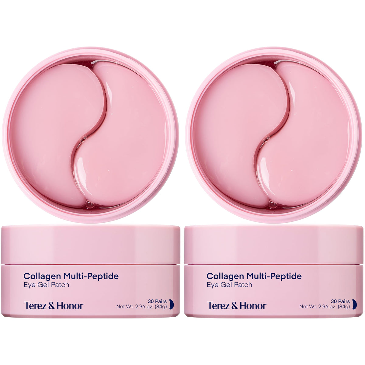 Terez & Honor Under Eye Patches for Dark Circles - 60 Korean Hydrogel Masks for Puffiness, Bags, Wrinkle with Caffeine, Hyaluronic Acid, Niacinamide - Undereye Hydrating & Cooling, Vegan, No Fragrance