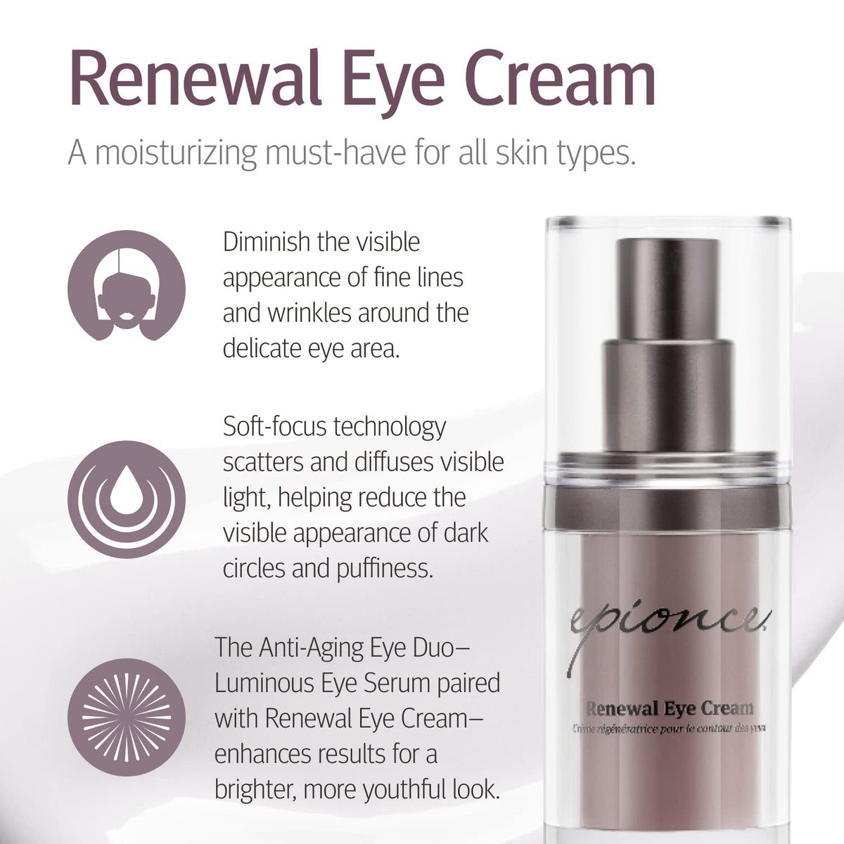 Epionce Renewal Eye Cream Anti-Aging Under Eye Cream Dark Circles Puffiness