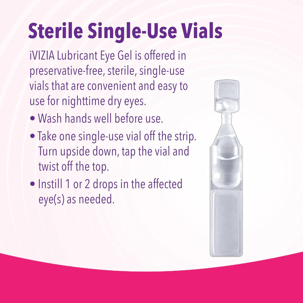 iVIZIA Lubricant Eye Gel for Nighttime Dry Eyes, Preservative-Free, 30ct