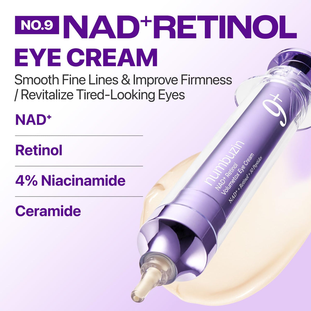numbuzin No.9 NAD+ Retinol Eye Cream for wrinkles & fine lines 0.33 fl oz