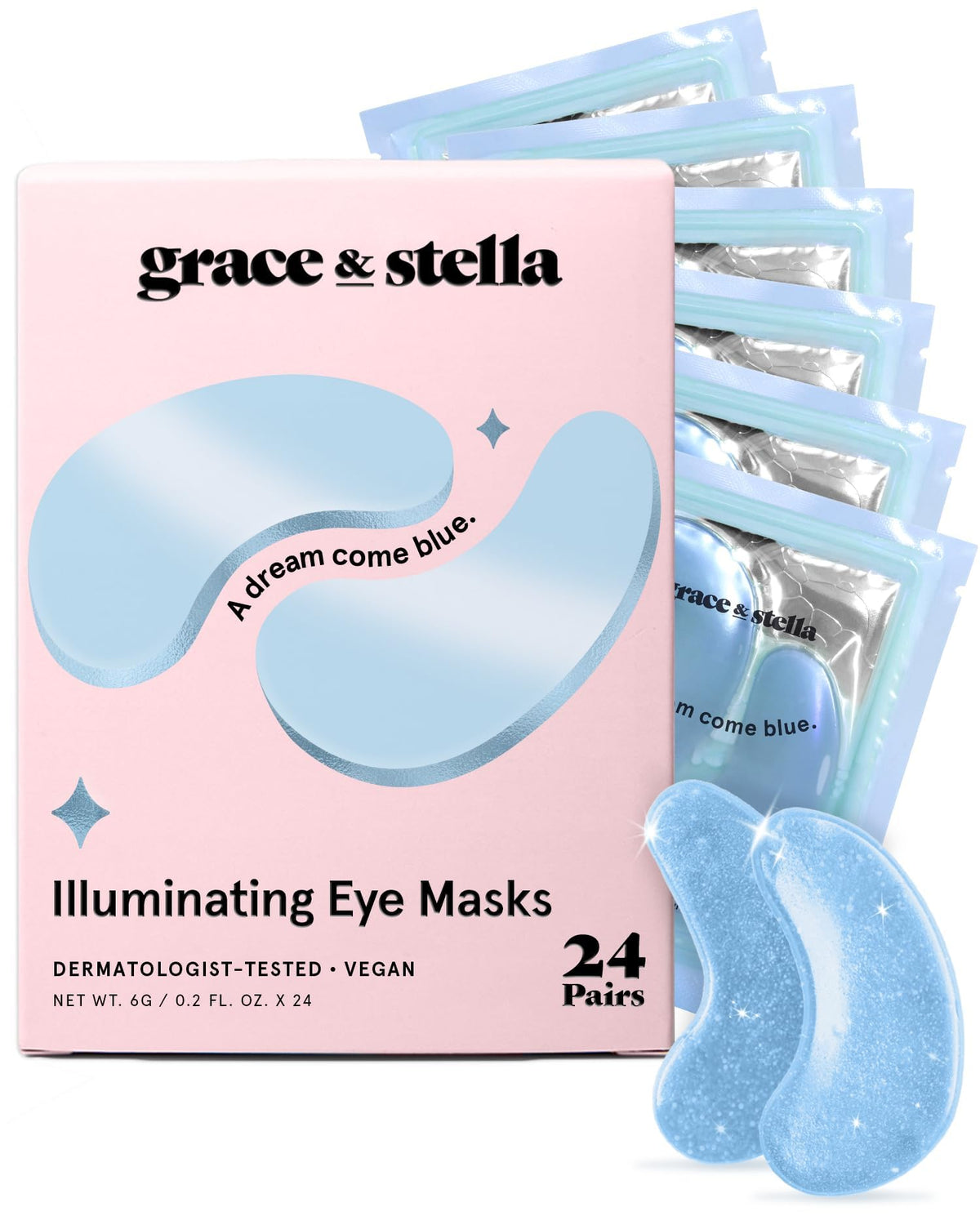 grace & stella Award Winning Under Eye Mask - Birthday Gifts for Women - Gel Eye Patches for Dark Circles, Puffy Eyes, Wrinkles, Undereye Bags - Gifts for Teen Girls - Vegan (48 Pairs, Gold)