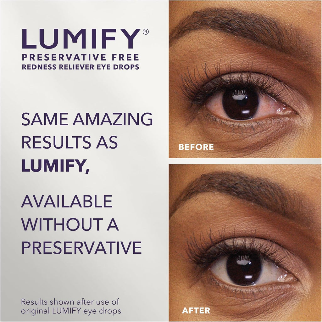 Lumify Preservative Free Eye Drops Redness Relief, Sensitive Eyes, 20 Vials
