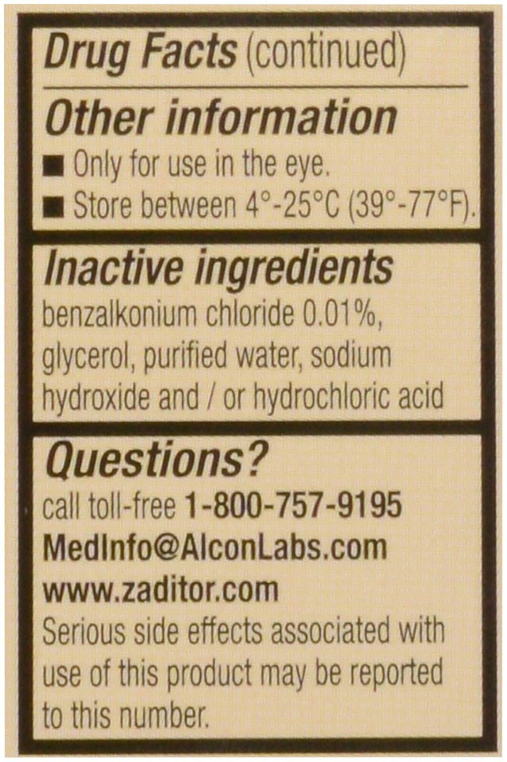 Zaditor Systane Eye Itch Relief Antihistamine Eye Drops, 5 mL