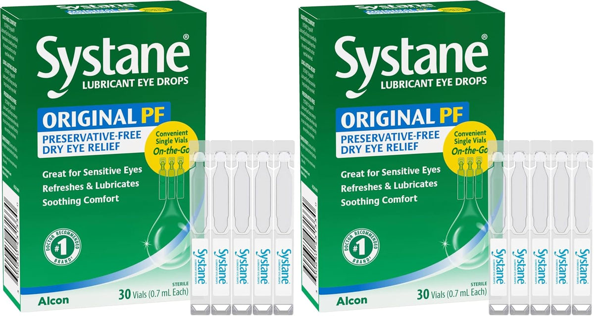 Systane Original Preservative-Free Lubricating Eye Drops, 30 Ct, Vials
