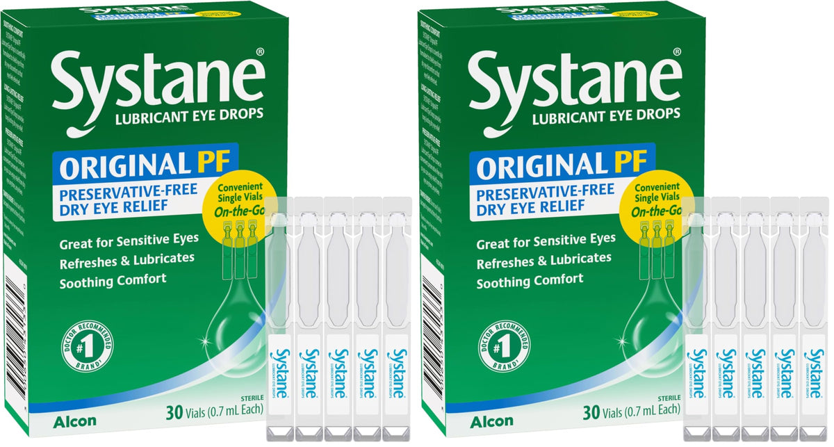 Systane Original Preservative-Free Lubricating Eye Drops, 30 Ct, Vials