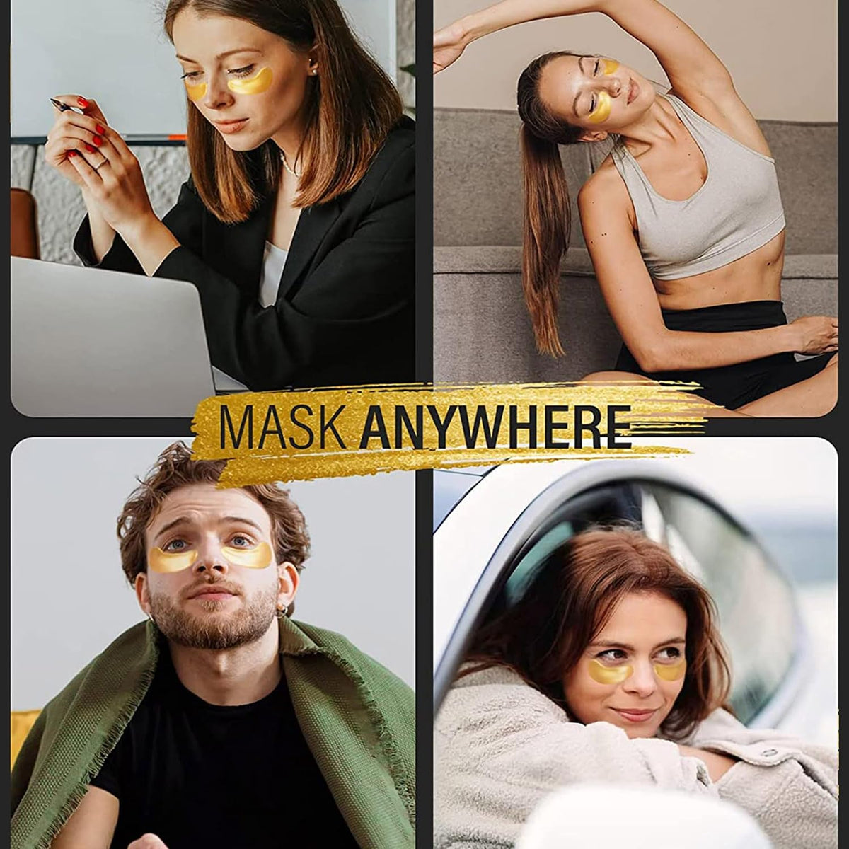 Maskiss 24k Gold Under Eye Patches (25 Pairs), eye mask, Collagen Skin Care Products, Eye Patches for Puffy Eyes, eye masks for dark circles and puffiness