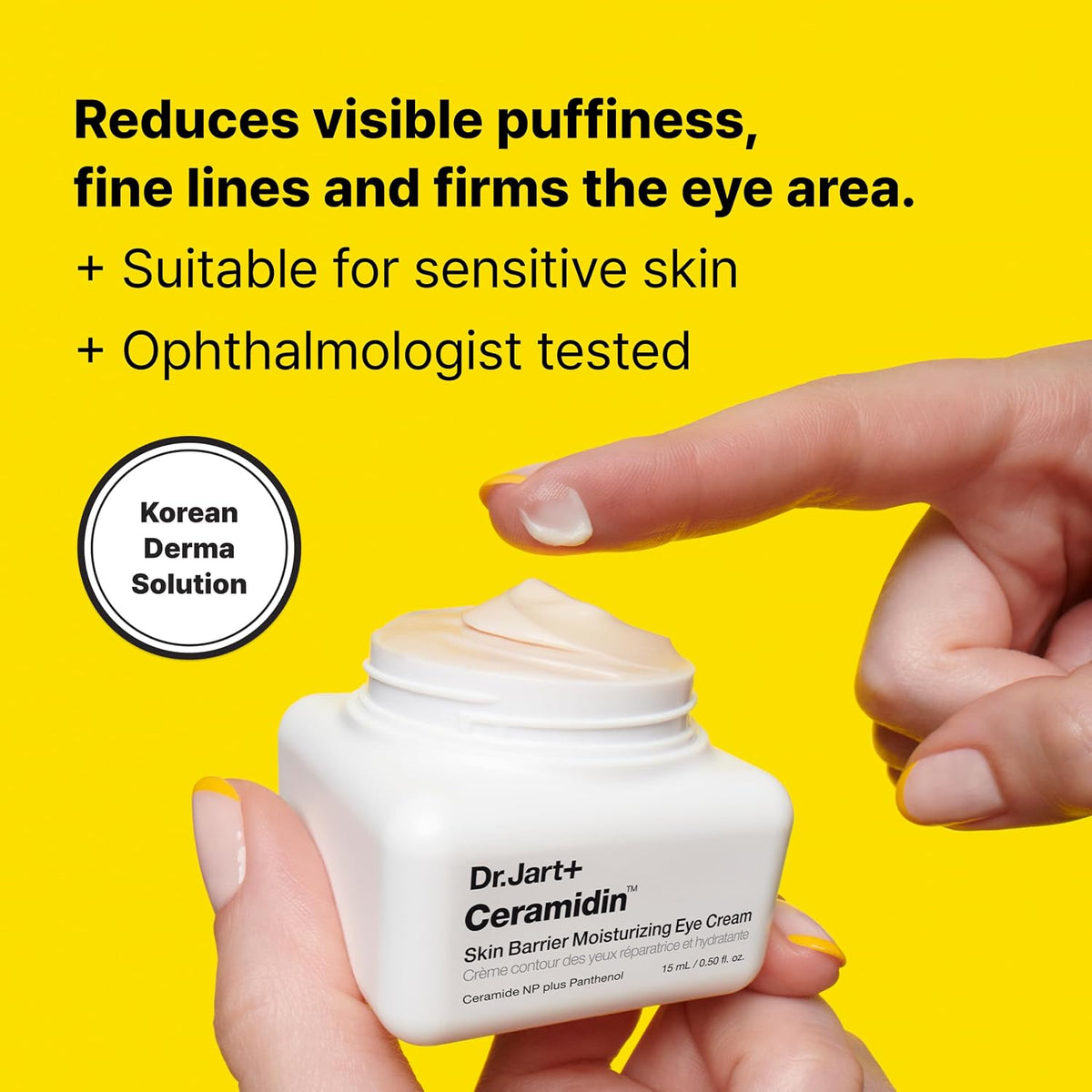 Dr.Jart+ Ceramidin Korean Eye Cream with Ceramides | Hydrates, Strengthens Skin Barrier, & Reduces Visible Puffiness | Suitable for Sensitive Skin | Korean Skin Care, 0.5 Fl Oz