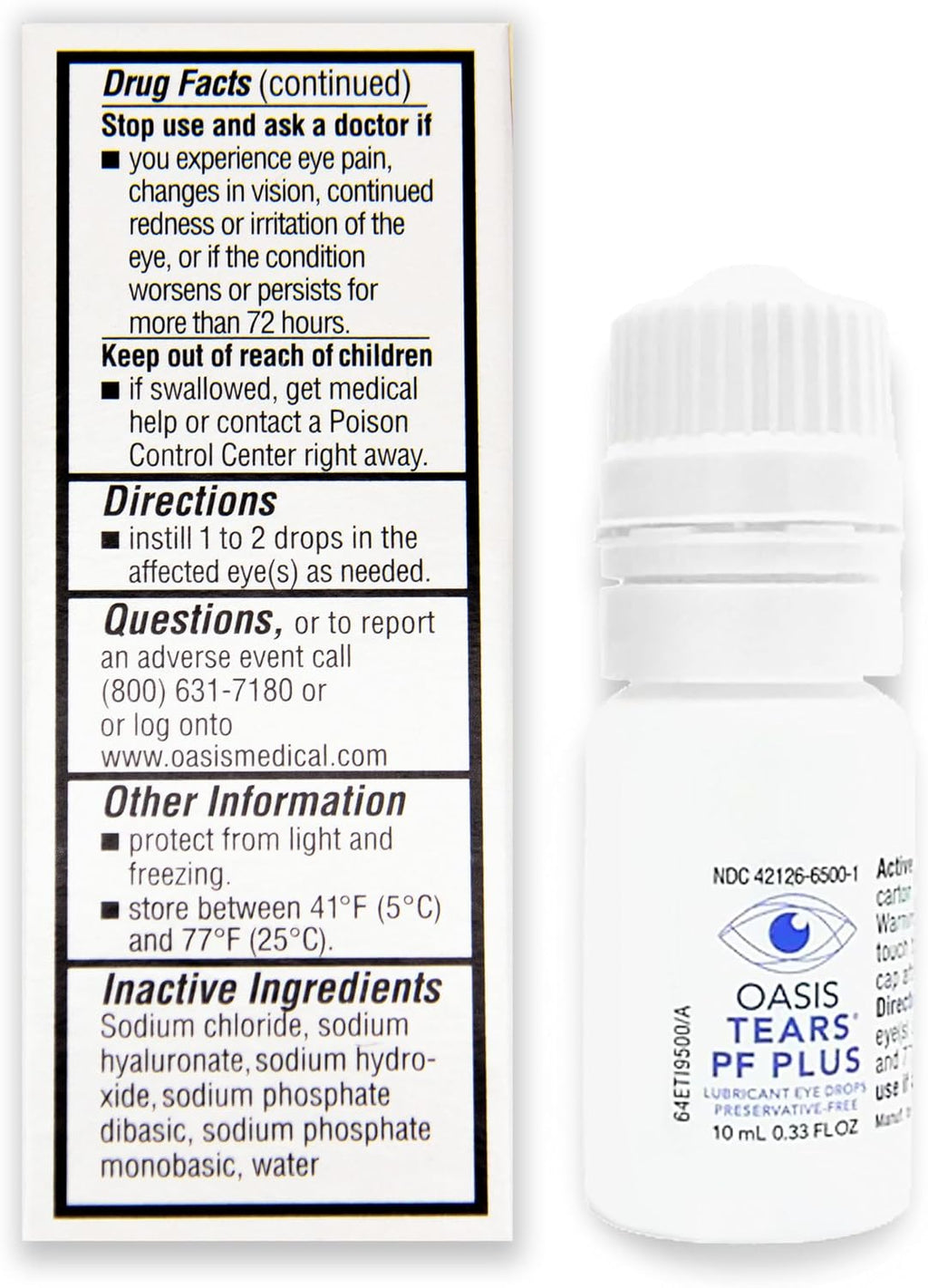 Oasis TEARS PF Plus Preservative Free Artificial Tears Eye Drops - 10mL