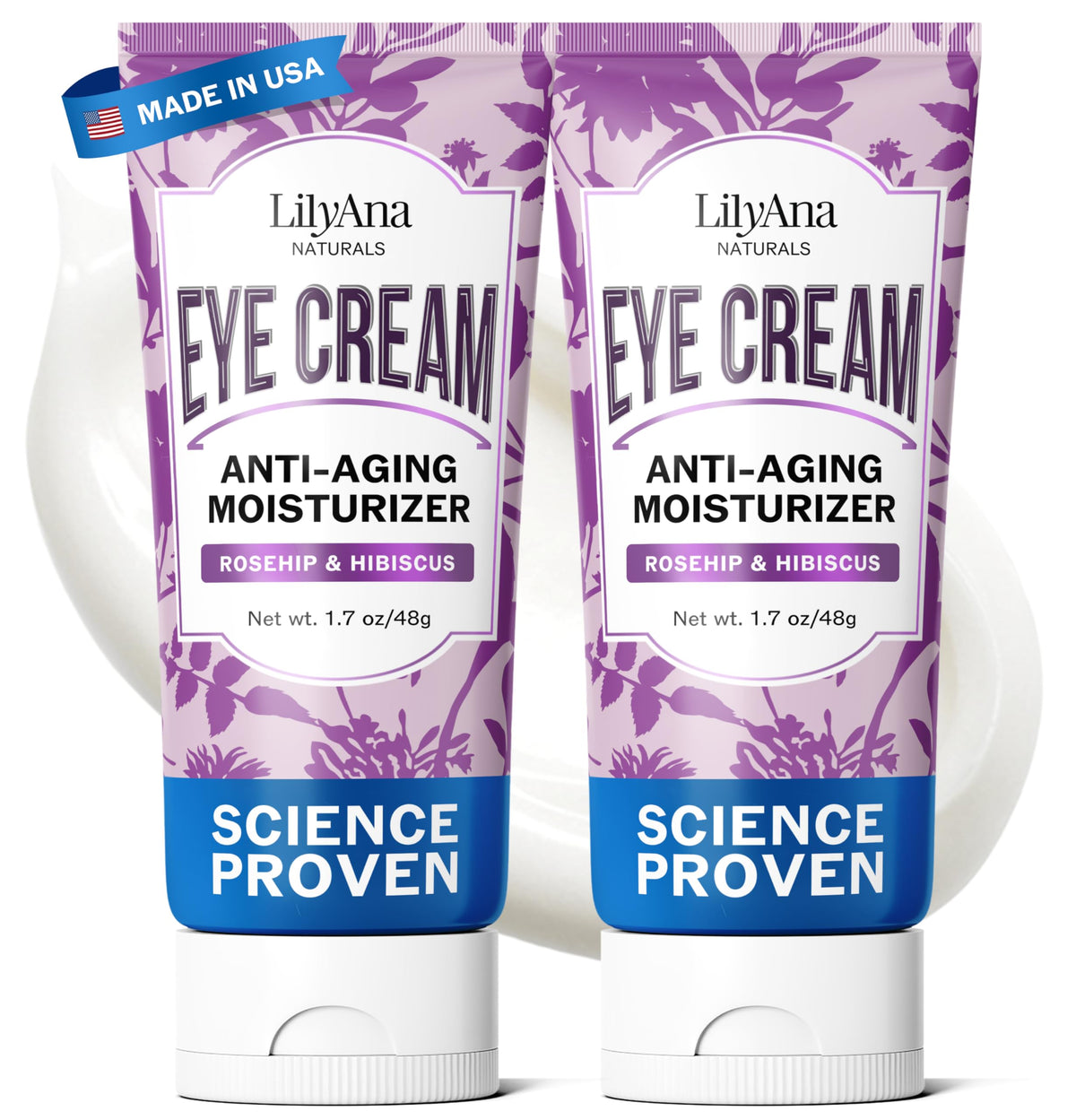 LilyAna Naturals Eye Cream for Dark Circles & Puffiness, 1.7 oz